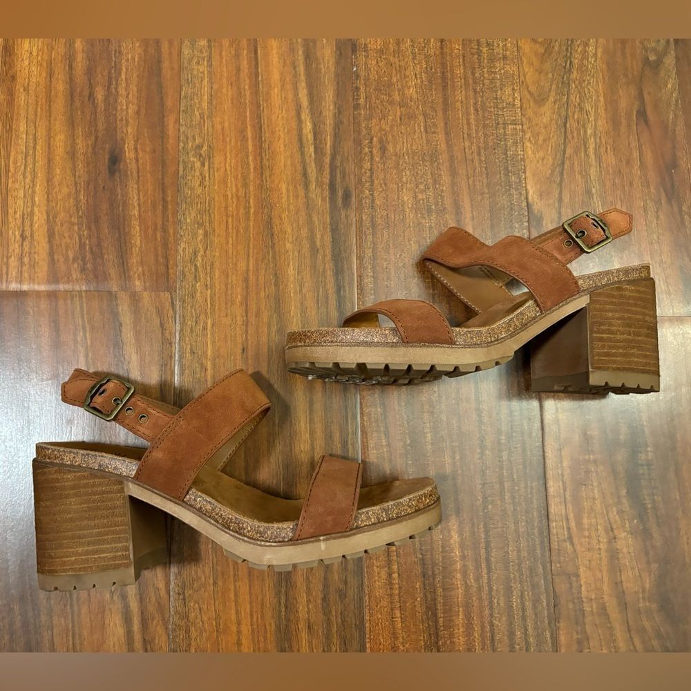 Zodiac Brown Leather Lola Chunky Heeled Sandal